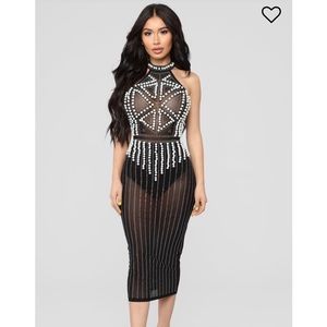 Diamonds & Pearls Mesh Dress